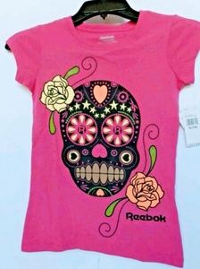 Reebok Young Adult Small 7/8 NWT Candy Skull Tee